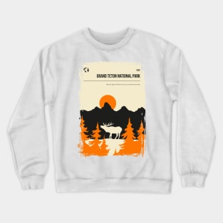 Grand Teton National Park Vintage Unique Travel Poster Crewneck Sweatshirt